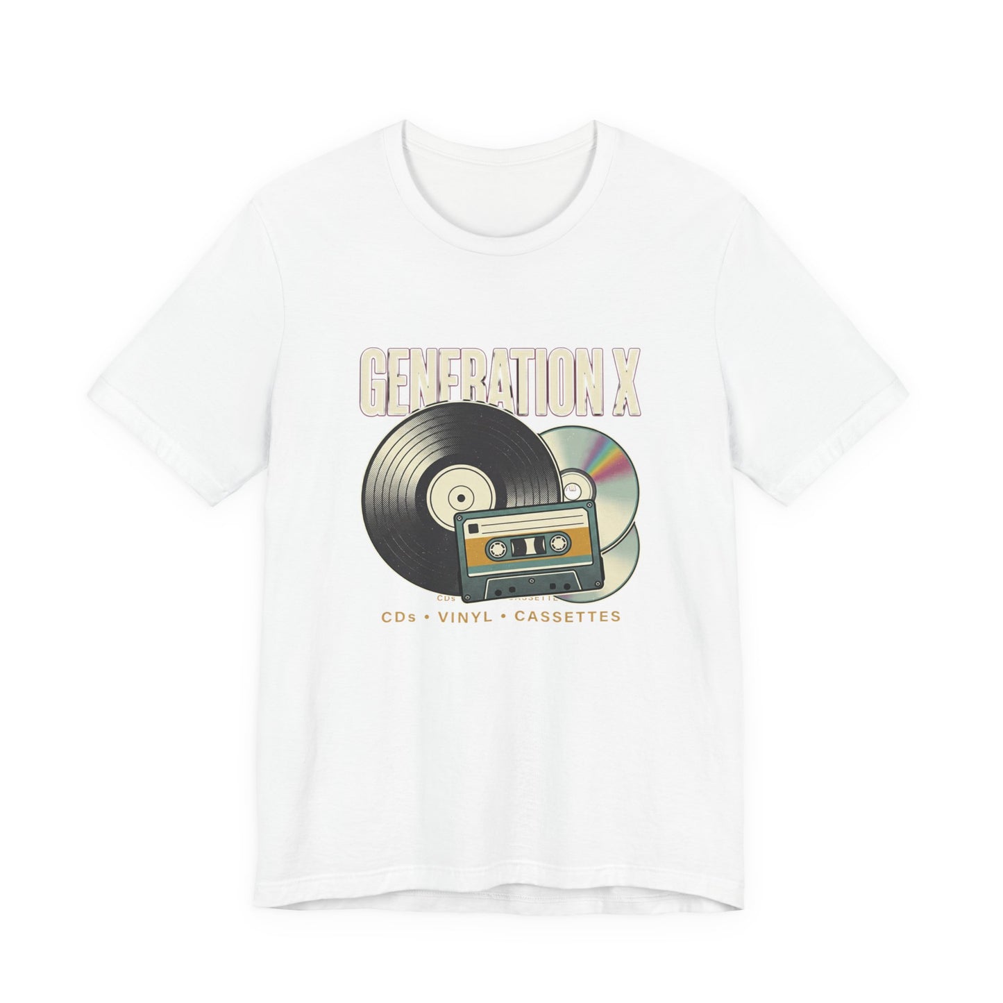 Retro 'Generation X' Music Tee — Vinyl, CD & Cassette Graphic Shirt