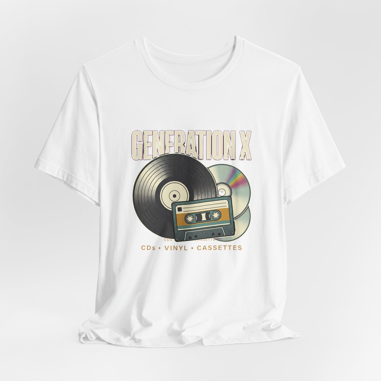 Retro 'Generation X' Music Tee — Vinyl, CD & Cassette Graphic Shirt